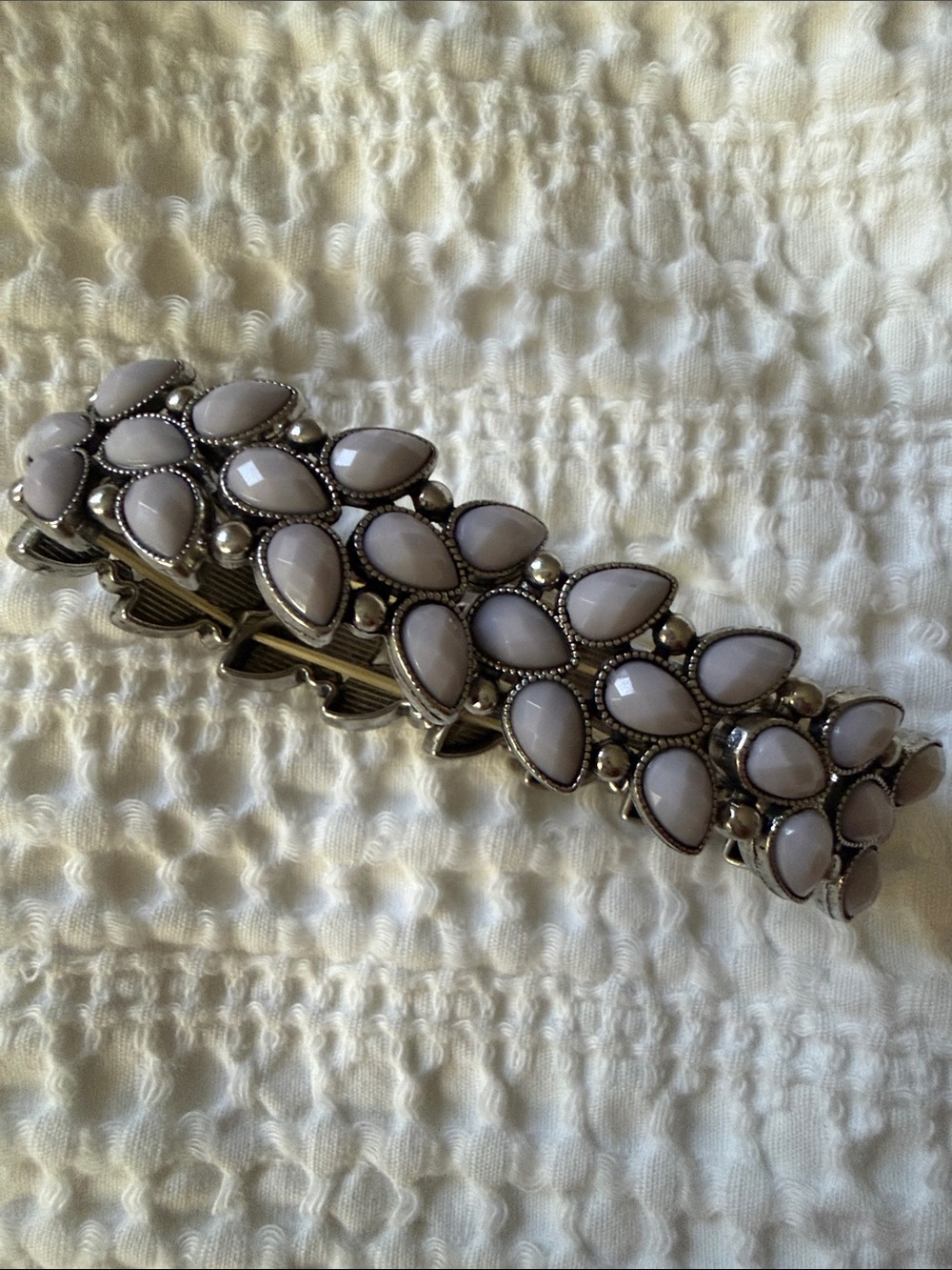 Beaded Teardrop Bracelet in Light Lavender